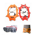 Anti-Slip Ice Traction Grips Cleats/ Silicone Crampon - Stainless Steel Chain with 8 Teeth